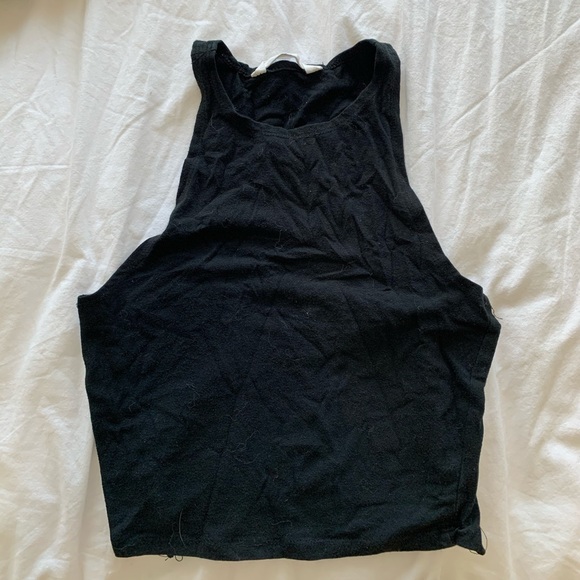 BLACK HALTER CROP TOP - Picture 2 of 3